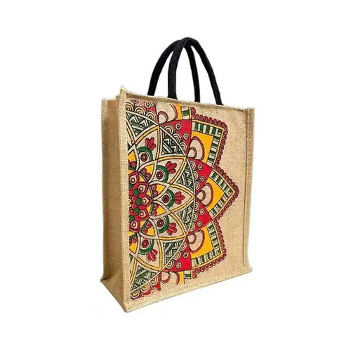 Printed Jute Bag - Color: Brown