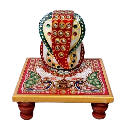 Smooth Finish Marble Ganesh Chowki By Aakrati Arts