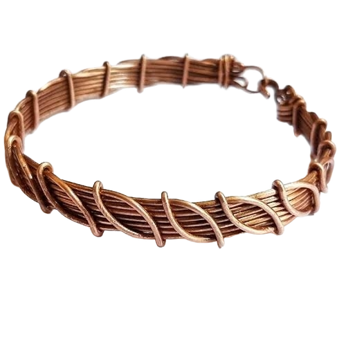 Designer Handmade Copper Kada - Color: Brown