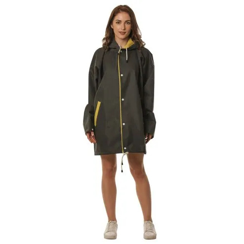 Unisex Rubberized Fabric Rain Jacket