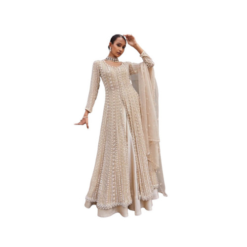 Gold Zari Embroidered Jacket Lehenga Set