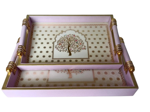 Leather Serving Tray Set