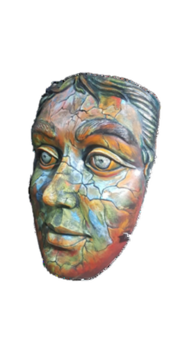 Frp Modern Face Sculpture  - Color: Multiple