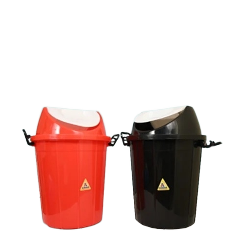 25 Litre Plastic Dustbin - Plastic, 25 Ltr, Red/Black, Injection Moulding | Rust-Proof, Odor-Containment Lid, Lightweight