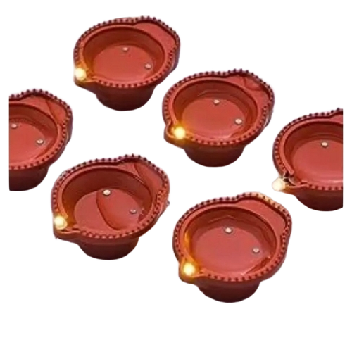 Clay Diya - Clay, Custom Size, Terracotta | Wide Base, Narrow Neck, Good Quality