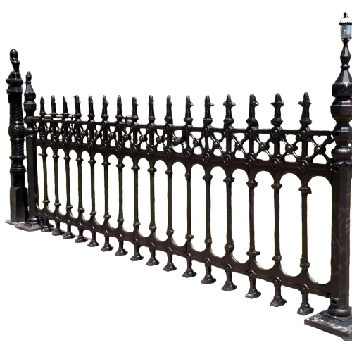 Cast Iron Fencing - Iron PVC Coated, Black, Custom Size | Eco Friendly, Rodent Proof, Swing Style
