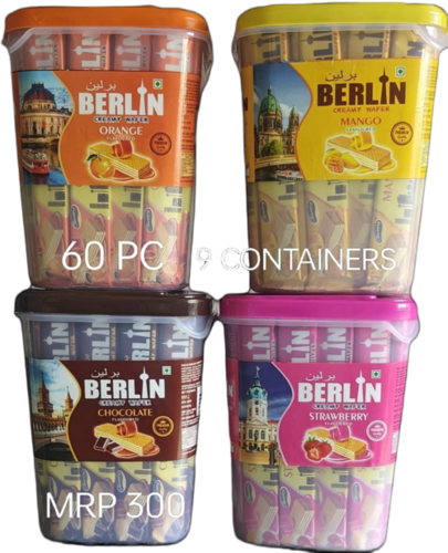 Fruit Flavor Berlin Wafer - Crunchy Wafer Layers, Fruity Cream | Eggless, Stick Shape, Room Temperature Storage