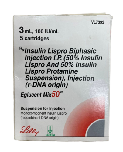 Eglucent Mix 50 Kwikpen Prefill Pen Injection 3Ml, 100Iu/Ml - Capacity: 1 Pcs/Hr