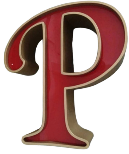 Red P Shape Aluminum Channel Sign Letter