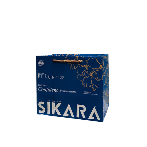 Premium Custom Paper Bags with Rope Handle - Blue, Custom Designs & Sizes, Eco-Friendly, Flexiloop Handle