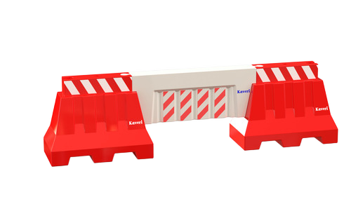 Road Barriers - Plastic, 1 Meter, Red | Durable, Manual Road Divider Connectors