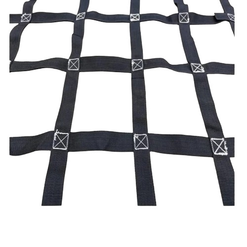 Cargo Net - Polyester, Black, Square Hole | Durable, Fine Finished, Industrial Use, 1 Year Warranty