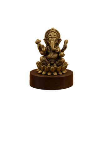 Ritualistic Ganpati Car Dashboard Idol - Color: Gold