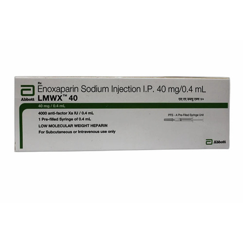 LMWX 40MG Enoxaparin Sodium Injection - Pre-Filled 0.4ml Syringe, Subcutaneous Once-Daily Use, Anticoagulant for Clot Prevention