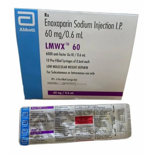 LMWX 60MG Enoxaparin Sodium Injection - Pre-Filled Syringe, Low Molecular Weight Heparin, Anticoagulant | Prevents DVT, Treats PE, Post-Surgery Use