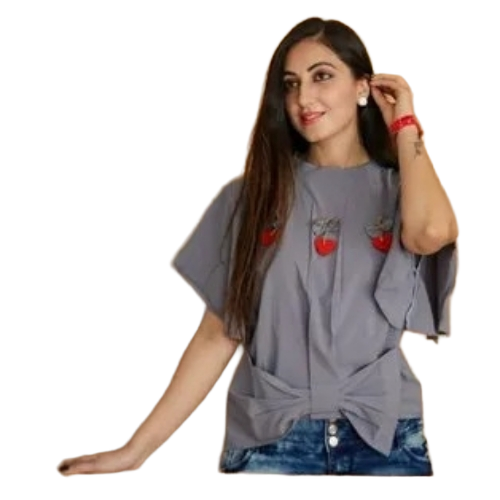 Cotton Stylish Western Top - Casual Crop Top, Half Sleeves, All Sizes, Multicolor Piece