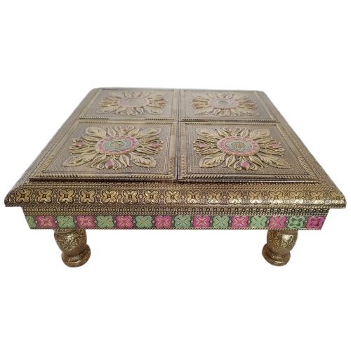 Pooja Patla Bajot - Mango Wood Rectangular Polished | Corrosion Resistant Moisture Proof Good Quality