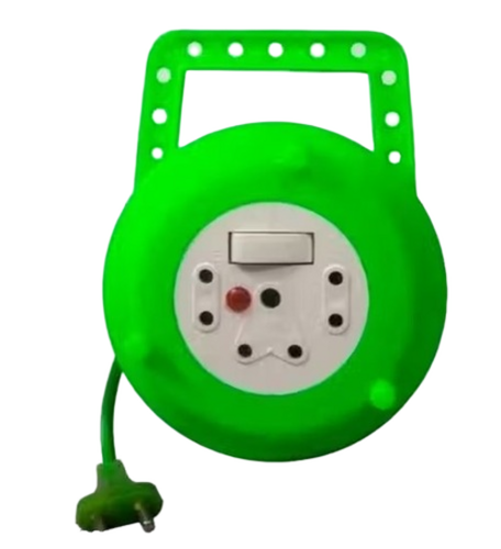 Power Extension Board - Plastic, Standard Size, Green, 3 Sockets, 1 Switch | Lightweight, Portable, High Efficiency