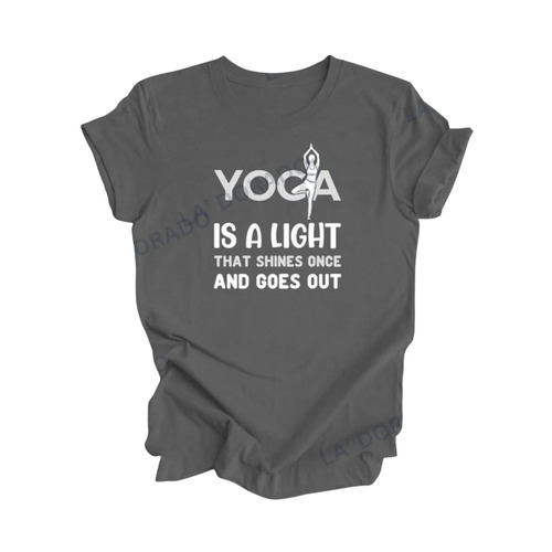 International Day Of Yoga Gray T Shirts - Fabric Type: Cotton