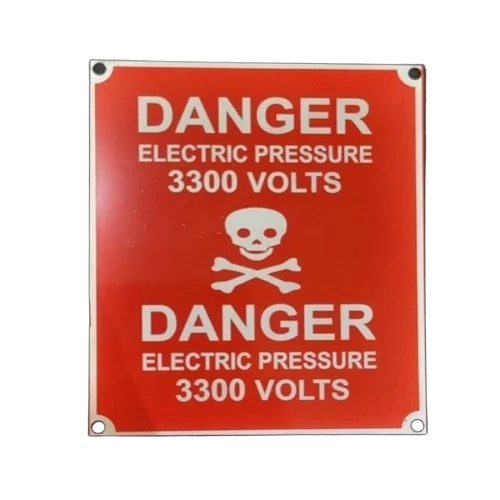 Aluminum Electrical Danger Label - Aluminum, Customized Size, Red | Printed Pattern, Fine Finished, Durable, Water Resistant