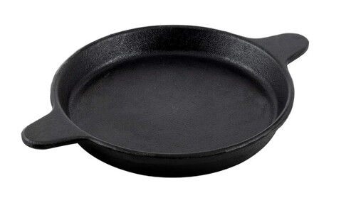 Fish Fry Pan - Cast Iron Round Black | Non-Stick Heat Resistant Ergonomic Lightweight Handle