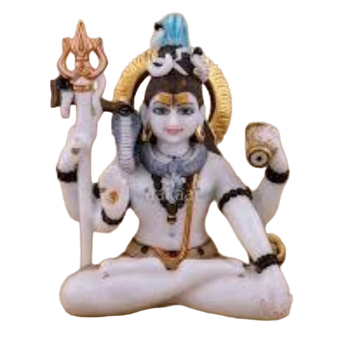 Lord Shiva Statue - Marble Material, Multi Color, All Sizes | Durable, Handcrafted, Intricate Design