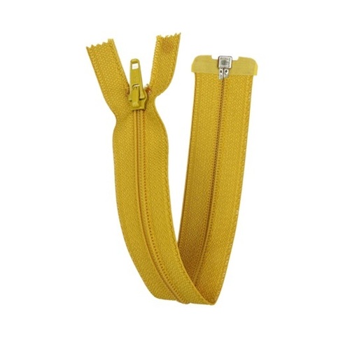 Yellow Garment Zipper - Nylon, Standard Size, Yellow | Lightweight, Neat Fine Finish, Rust Proof, Corrosion Proof