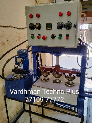 Fully Automatic Paper Plate Machine - Mild Steel, 14 Inch, Blue, 2 HP, PLC Control, 3x10 Ft