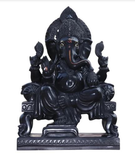 Black Marble Ganesh Statue
