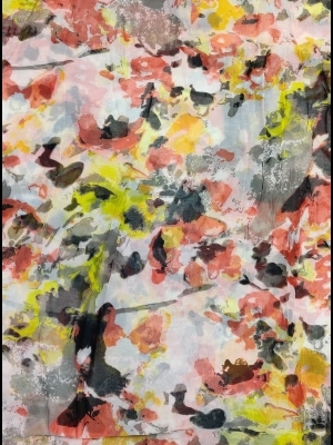 Printed Chiffon Fabric - Chiffon, Black | Soft Touch, Shrink-Resistant, Quality Tested