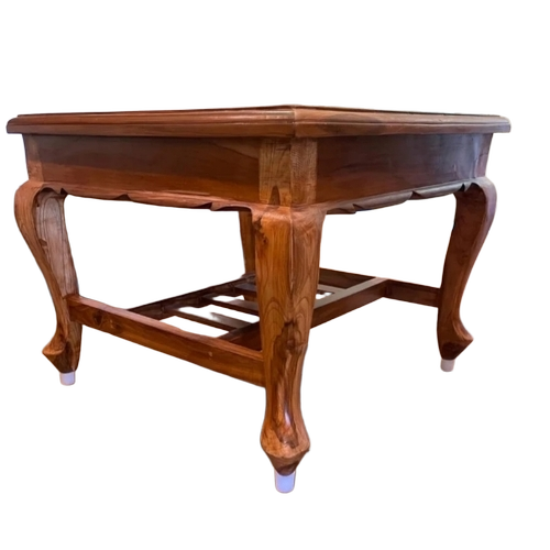 Teak Wood Polished Center Table - Teak, Brown, All Sizes | Durable, Sturdy Frame, Smooth Surface