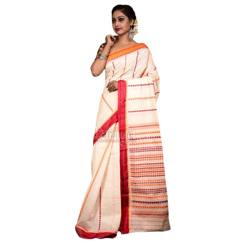 Temple Begumpuri Saree - Color: Off Fwhite