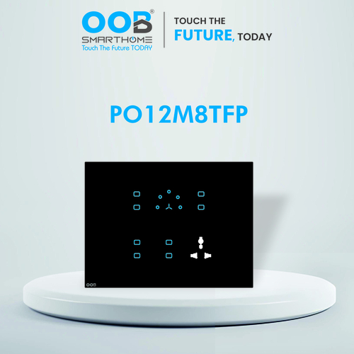 Nubee Home Automation Touch Switch Pearl Series Po12M8Tfp - Color: Black