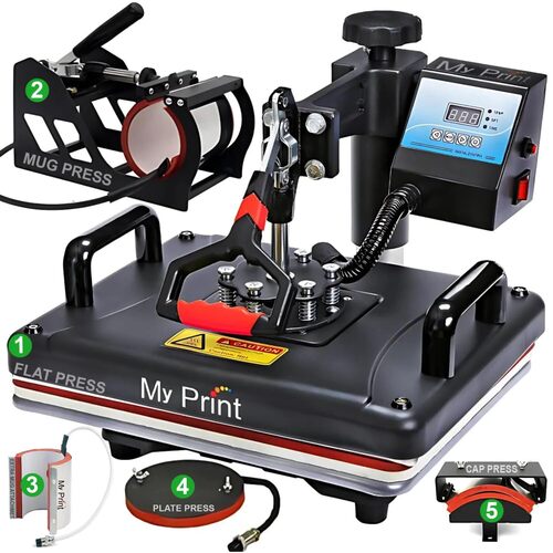 MY PRINT Heat Press 5 in 1 Digital Multi Functional DTF PRINTING