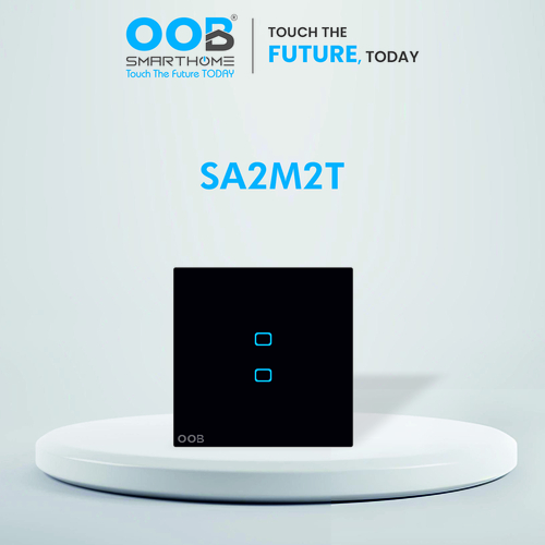 Nubee Home Automation Touch Switches Sapphire Series Sa2M2T - Color: Black And White