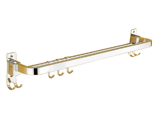 Stainless Steel Folding Towel Rod  - Color: Silver