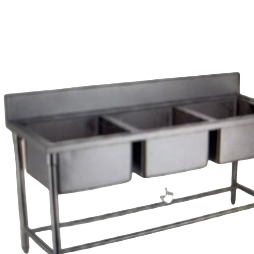 Three Bowl Steel Commercial Sink