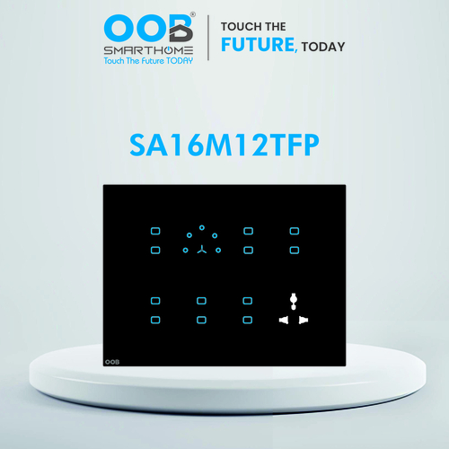 Nubee Home Automation Touch Switches Sapphire Series Sa16M12Tfp - Color: Black & White