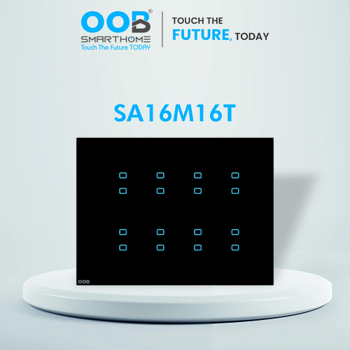 Nubee Home Automation Touch Switches Sapphire Series Sa16M16T - Color: Black & White