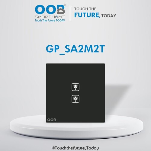 Toughened Glass Nubee Smarthome Home Automation Touch Switch Sapphire Sereis Gp_Sa2M2T - Color: Black & White