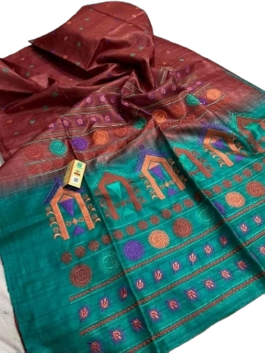 Handloom Pure Tussar Gichha Silk Sarees - Color: Costmise