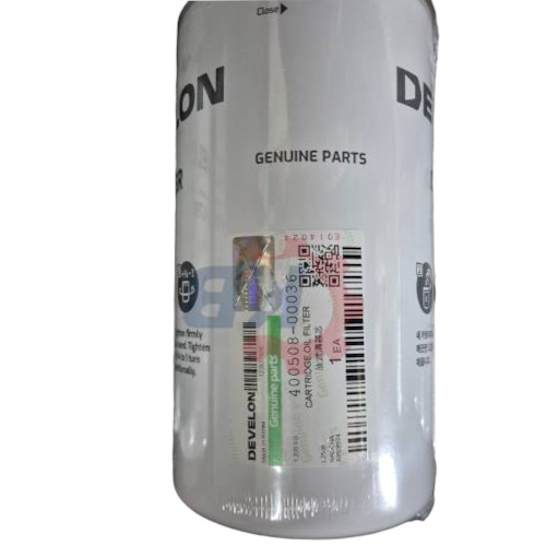 Doosan(Develon) Genuine Cartridge Oil Filter 400508-00036 - Application: Excavator Engine Filtration