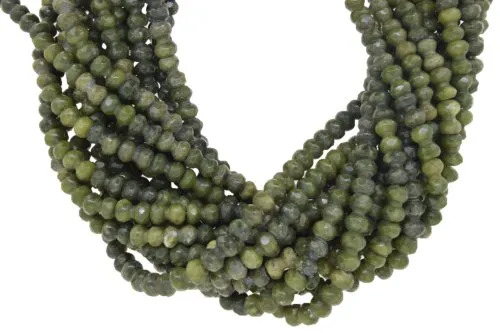 Green Jade Faceted Peanut Shape Gemstone Beads