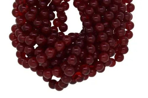 Red Agate Plain Round Shape Gemstone Beads - Hardness: Solid