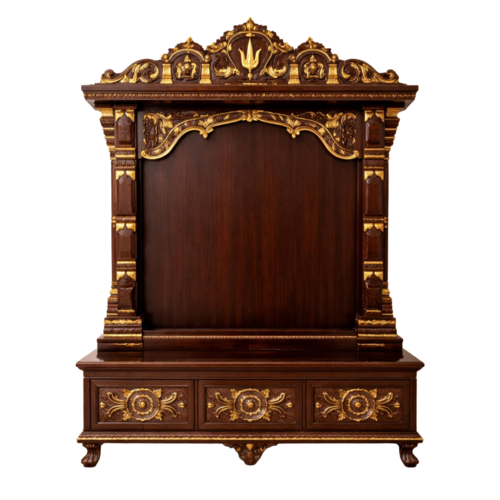 Premium Pooja Wooden Mandir For Home - Material: Wood