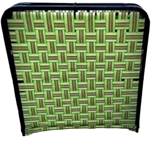 Portable Metal Single Iron Folding Bed - Color: Green