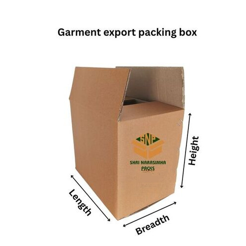Garment Export Packing Corrugated Box - Size: 12A *8*10A  Inches Gyt - 5Ply