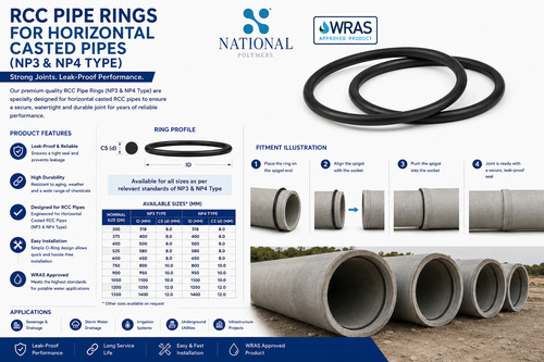 Durable Rcc Pipe Rubber Rings - Color: Black