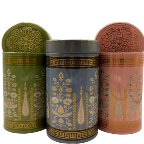 Cylindrical Printed Tin Container