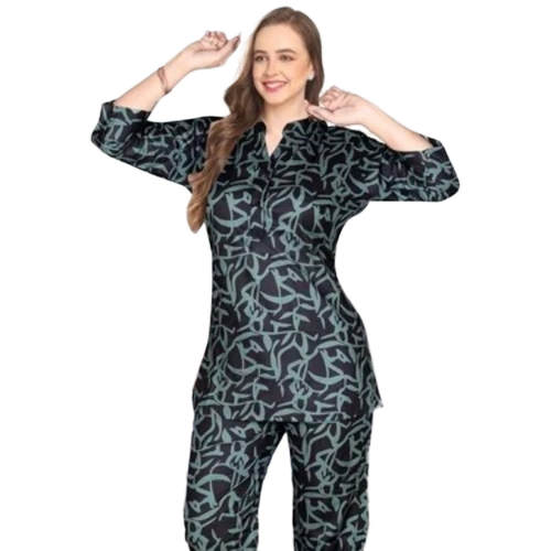 Ladies Gown - Rayon, Customized Size, Black | Modern Casual, Full Sleeves, Washable